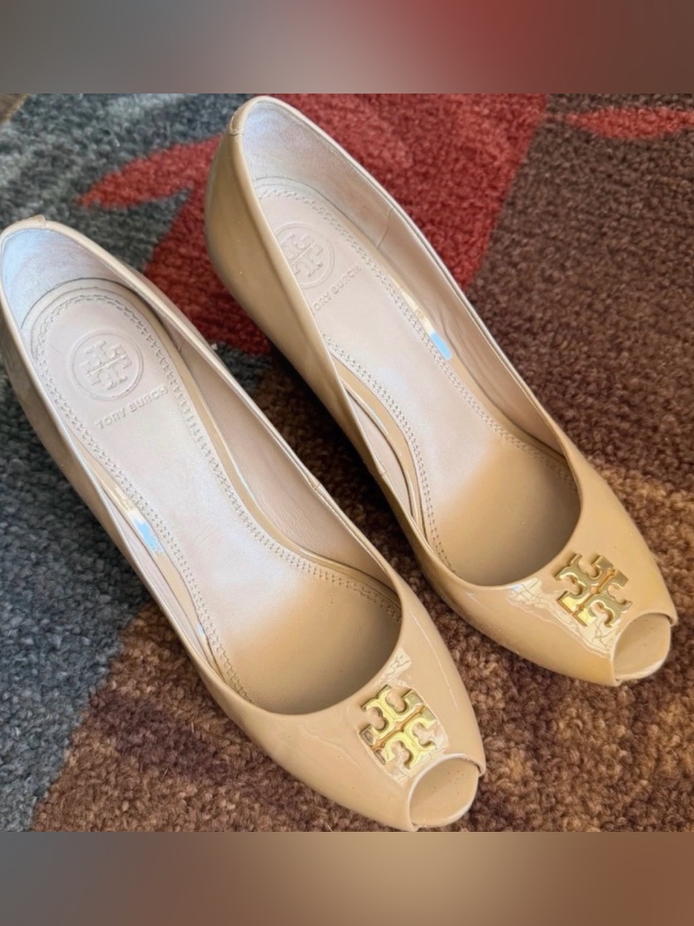 Tory Burch Burnt Almond Jade 85MM Peep Toe
Wedge